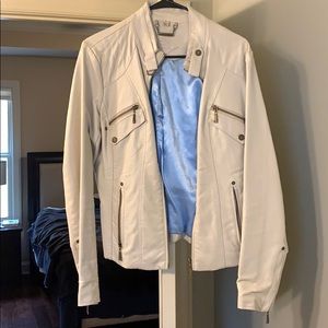 Faux leather moto jacket